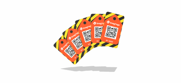 Orange Racking Tag SnagTags 25-Pack - Orange - QR Snagging Tags for Defect Tracking