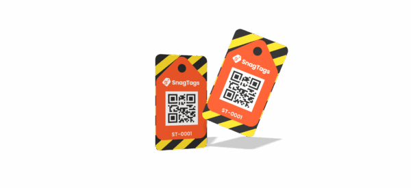 Orange Racking Tag SnagTags 25-Pack - Orange - QR Snagging Tags for Defect Tracking